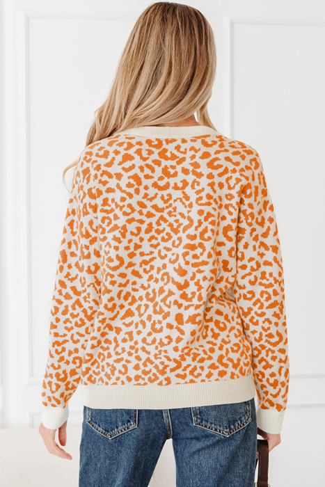 HIDDEN GEMS | Leopard Buttoned Chunky Cardigan Sweater