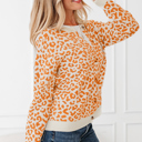  HIDDEN GEMS | Leopard Buttoned Chunky Cardigan Sweater