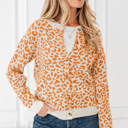  HIDDEN GEMS | Leopard Buttoned Chunky Cardigan Sweater