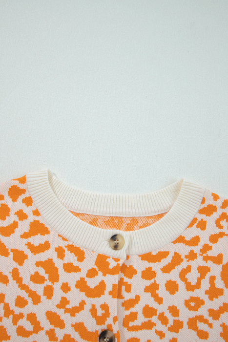 HIDDEN GEMS | Leopard Buttoned Chunky Cardigan Sweater