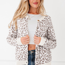  HIDDEN GEMS | Leopard Buttoned Chunky Cardigan Sweater