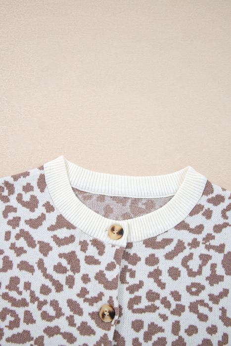 HIDDEN GEMS | Leopard Buttoned Chunky Cardigan Sweater