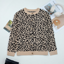  HIDDEN GEMS | Leopard Buttoned Chunky Cardigan Sweater