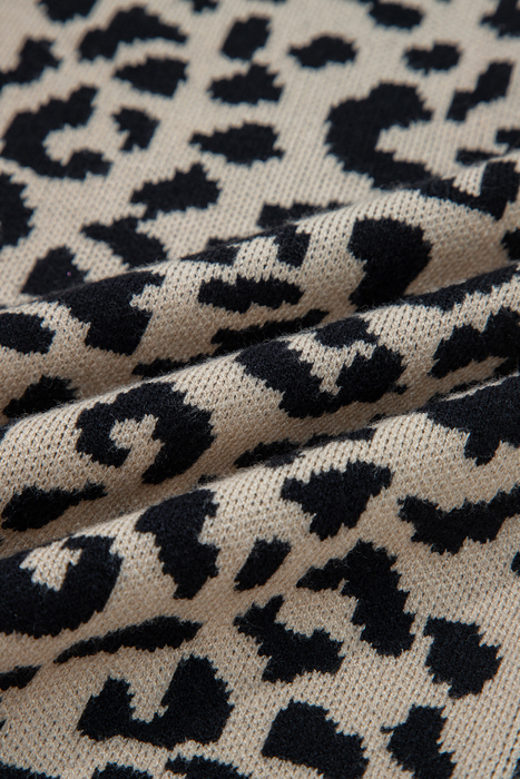 HIDDEN GEMS | Leopard Buttoned Chunky Cardigan Sweater