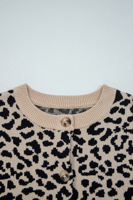 HIDDEN GEMS | Leopard Buttoned Chunky Cardigan Sweater