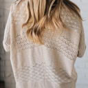  HIDDEN GEMS | Hollowed Knit Open Front Cardigan