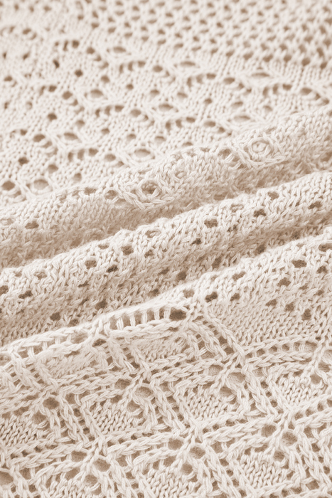 HIDDEN GEMS | Hollowed Knit Open Front Cardigan