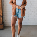  HIDDEN GEMS | Hollowed Knit Open Front Cardigan