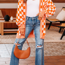  HIDDEN GEMS | Checker Open Front Cardigan