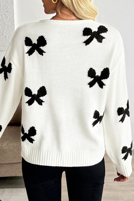 HIDDEN GEMS | Bow Tie Lace-Up Sweater Cardigan