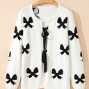  HIDDEN GEMS | Bow Tie Lace-Up Sweater Cardigan