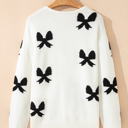  HIDDEN GEMS | Bow Tie Lace-Up Sweater Cardigan