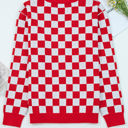  HIDDEN GEMS | Christmas Tree Checker Buttoned V-Neck Cardigan