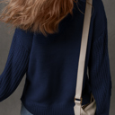  HIDDEN GEMS | Solid Front Seam Drop Shoulder Sweater
