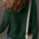  HIDDEN GEMS | Solid Front Seam Drop Shoulder Sweater