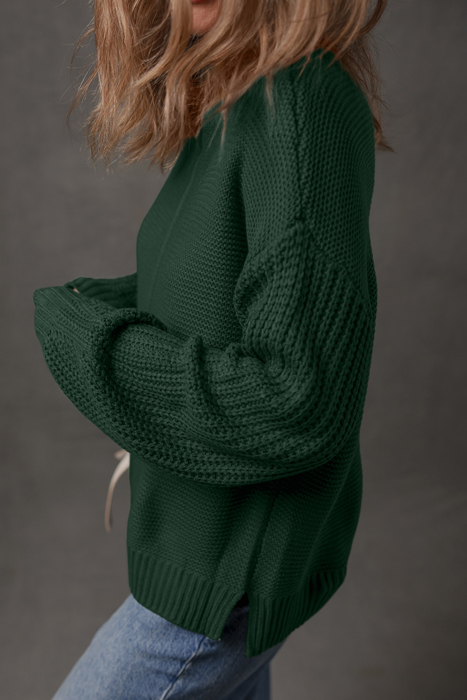 HIDDEN GEMS | Solid Front Seam Drop Shoulder Sweater
