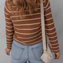  HIDDEN GEMS | Stripe Tie-Front V-Neck Cardigan Sweater