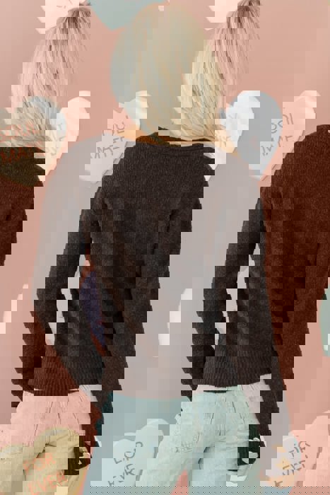 HIDDEN GEMS | Valentine Heart Metal Buttoned V-Neck Cardigan