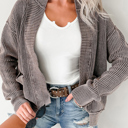  HIDDEN GEMS | Mineral Wash Exposed Seam Open Cardigan