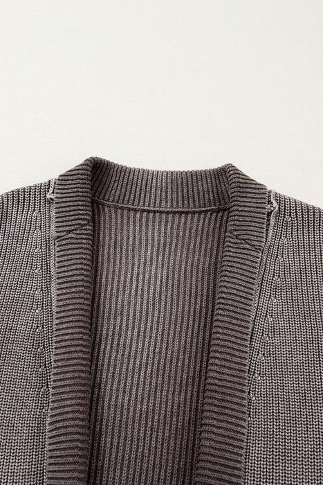 HIDDEN GEMS | Mineral Wash Exposed Seam Open Cardigan