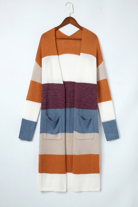 HIDDEN GEMS Colorblock Stripe Soft Cardigan