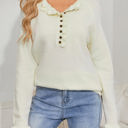  SALE! Soft Ruffle Buttoned Sweater