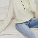  SALE! Soft Ruffle Buttoned Sweater