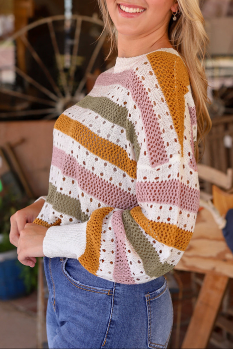 HIDDEN GEMS Multicolor Striped Sweater