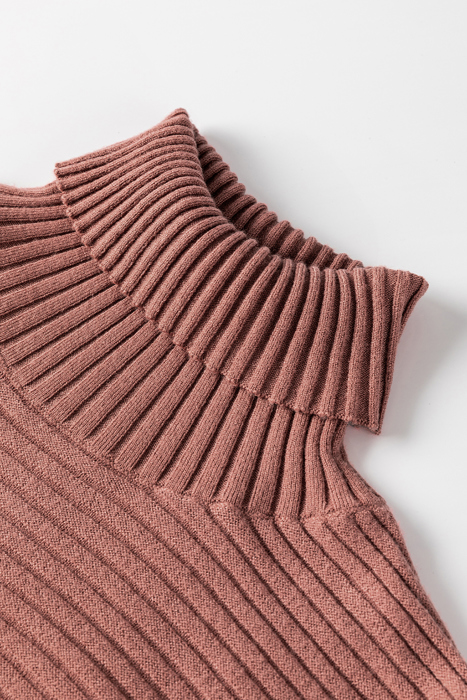 HIDDEN GEMS Ribbed Turtleneck Tunic Sweater