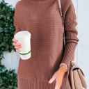  HIDDEN GEMS Ribbed Turtleneck Tunic Sweater