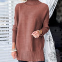  HIDDEN GEMS Ribbed Turtleneck Tunic Sweater