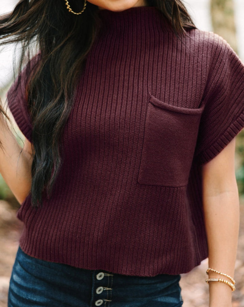 HIDDEN GEMS Everyday Sweater Top w/Pocket