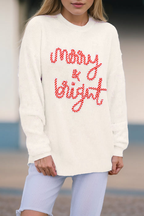 HIDDEN GEMS | Christmas Stripe Merry & Bright Sweater
