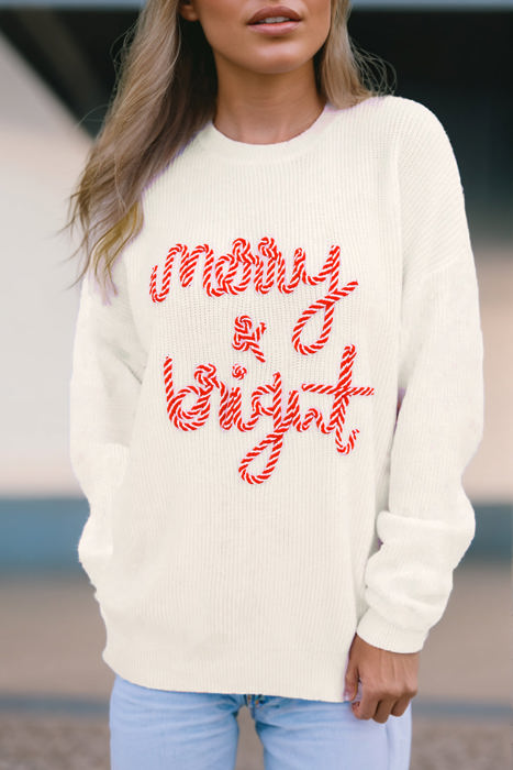 HIDDEN GEMS | Christmas Stripe Merry & Bright Sweater