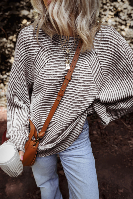 HIDDEN GEMS | Stripe Ribbed Knit Boat Neck Sweater