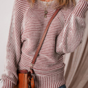  HIDDEN GEMS | Stripe Ribbed Knit Boat Neck Sweater