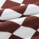  HIDDEN GEMS | Checker Round Neck Drop Shoulder Sweater