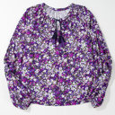  HIDDEN GEMS Floral Bishop Sleeve Blouse