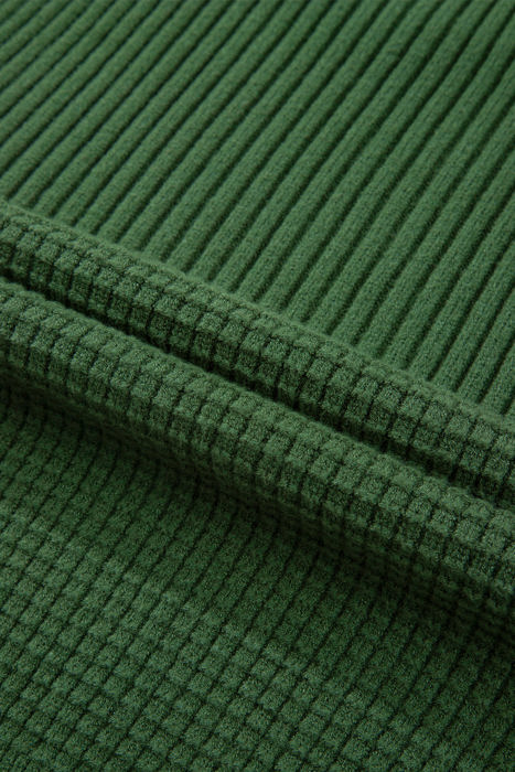 HIDDEN GEMS | Solid Textured Patchwork Knit Crewneck Sweater