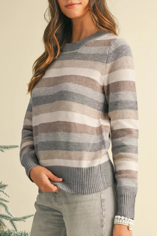 HIDDEN GEMS Emily Soft Stripe Sweater