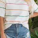  HIDDEN GEMS Colorful Stripe Knit Top