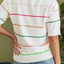  HIDDEN GEMS Colorful Stripe Knit Top