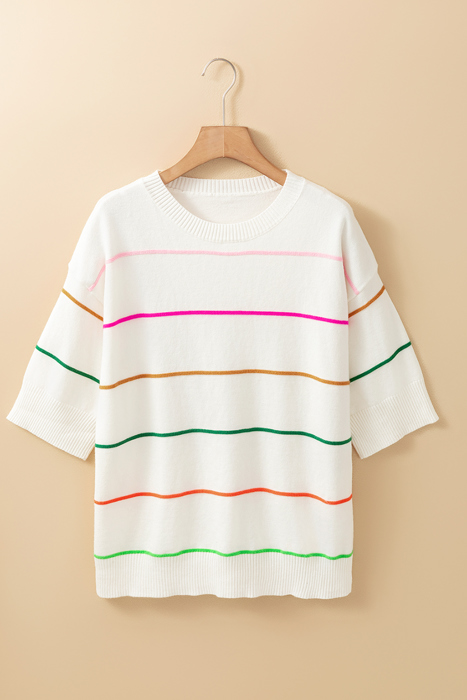 HIDDEN GEMS Colorful Stripe Knit Top