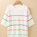  HIDDEN GEMS Colorful Stripe Knit Top