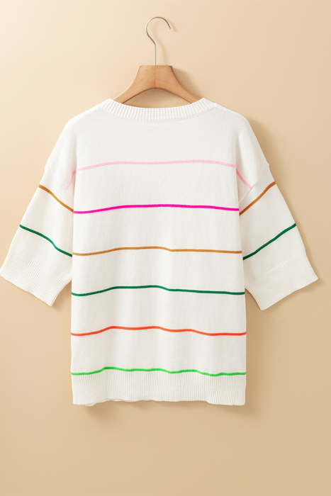 HIDDEN GEMS Colorful Stripe Knit Top