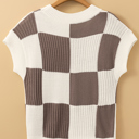  HIDDEN GEMS Checkered Knitted Top