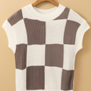  HIDDEN GEMS Checkered Knitted Top