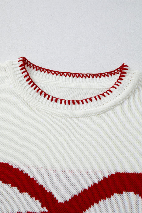 HIDDEN GEMS | Christmas Bow Colorblock Long Sleeve Sweater