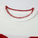  HIDDEN GEMS | Christmas Bow Colorblock Long Sleeve Sweater