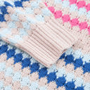  HIDDEN GEMS | Stripe Eyelet Knit Drop Shoulder Sweater